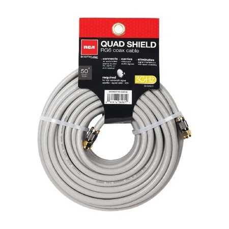 Audiovox 50' Gry Quad Coax Cable DH50QCE
