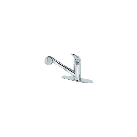 Homepointe Kitchen Faucet With Pull-Out Spray, Temperature Memory, Chrome Finish 204644