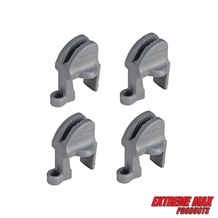 Extreme Max 3005.5061 BoatTector Quick Adjust Pontoon Rail Fender Hanger - Gray, Pack of 4 3005.5061