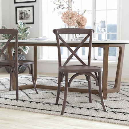 Flash Furniture Advantage Dark Driftwood X-Back Chair X-BACK-BURDRIFT
