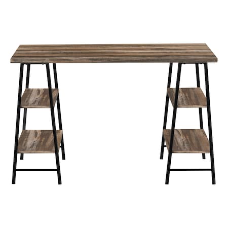 Homeroots 47" Brown and Black Wood and Metal Sled Computer Desk 489846