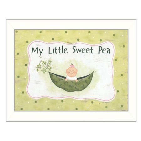 Homeroots My Little Sweet Pea White Framed Print Wall Art 404968