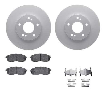 Dynamic Friction Co DFC GEOSPEC Coated Rotors with 5000 Brake Pads - Ceramic and Hardware 4512-67078