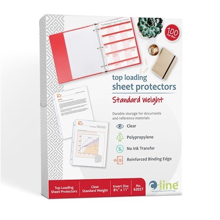 C-Line Page Protector, Poly, Clear, 11x8.5", PK100 62027