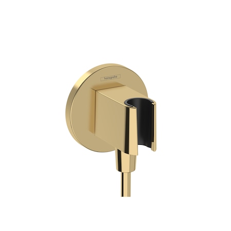 Hansgrohe FixFit S Wall Outlet with Handshower Holder in Polished Gold Optic 26888991