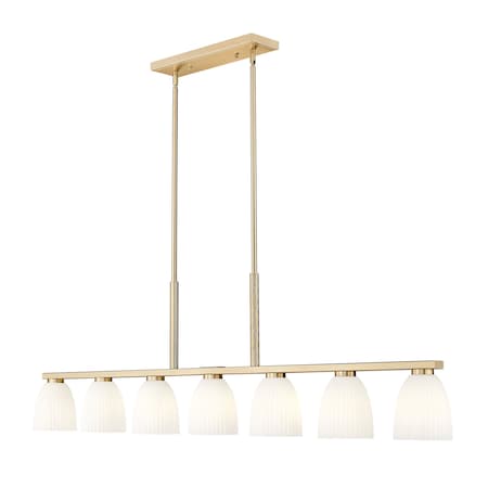 Z-Lite Naya 7-Light Linear Chandelier, 64 in W, Modern Gold 7518-7L-MGLD