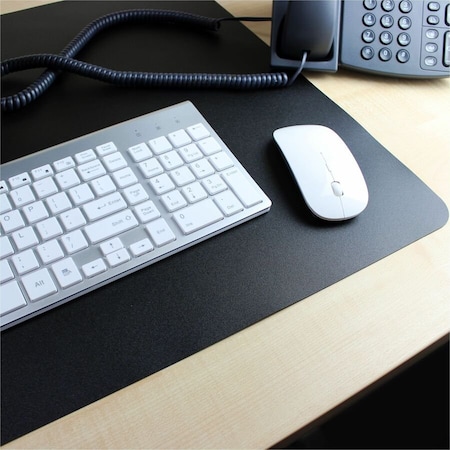Floortex Desktex Pack of 4 Black Vinyl Rectangular Desk Pads - 19" x 24" FPDE1924BV4