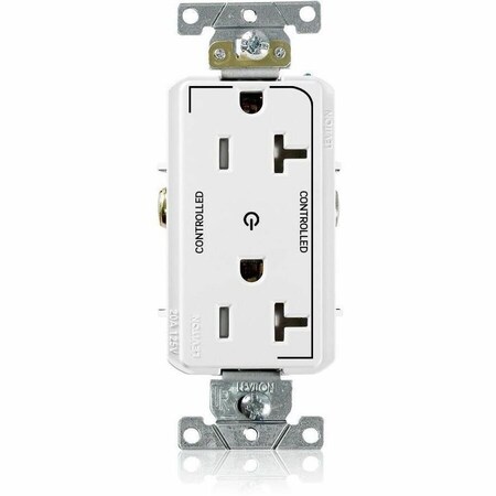 Leviton Dec Plus Rec 20A 125V TR 2Mrk-Ctrl Wht TDR20-S2W