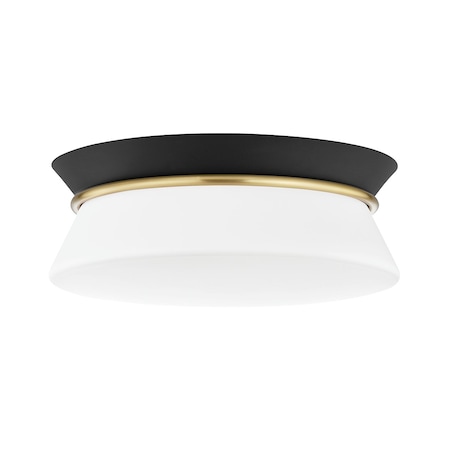 Mitzi Cath 2 Light Flush Mount 24 In. Aged Brass/Black H425502-AGB/BK