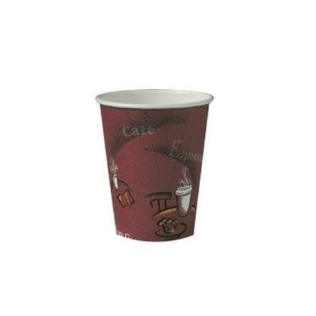 Dart SOLO BISTRO DESIGN HOT DRINK CUPS, PAPER, 8OZ, MAROON, 50/BAG, 20 BAGS/CARTON, PK1000 378SI