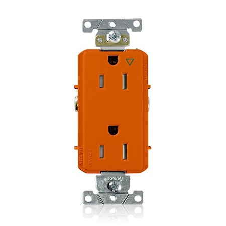 Leviton Dec Plus IG Dup 15A 125V TR Org T1626-IG
