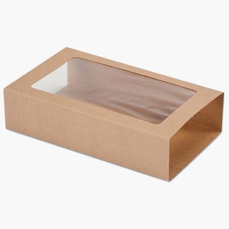 Nashville Wraps Kraft Macaron and Cookie Sleeve with Window, 8.25x5x2, 100PK MCSDKR