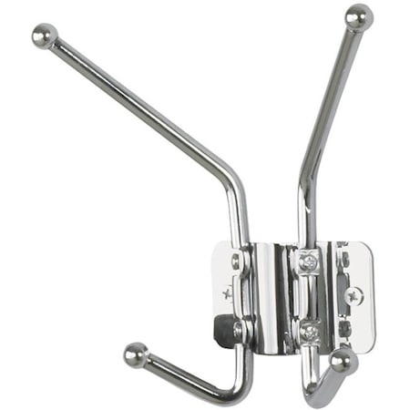 Safco 2 Hook Coat Rack, 7-1/16Hx6-1/2H, Chrome 4160