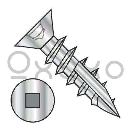 Oxoxo 6-13X3/4 #2 Square Drive Flat Head No Nibs Deep Thread Type 17 Full Thread Nickel, 7000PK 569331
