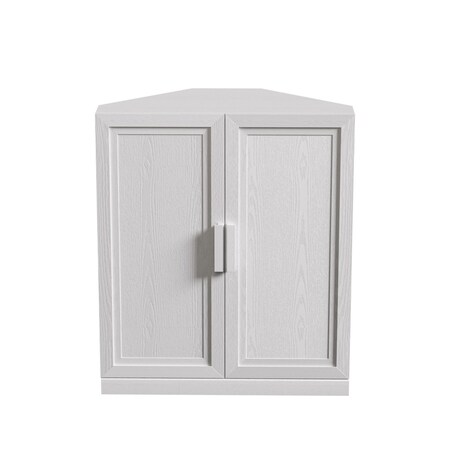 Homeroots Set Of Two White Wood Corner Accent Cabinet With Two Doors 712120