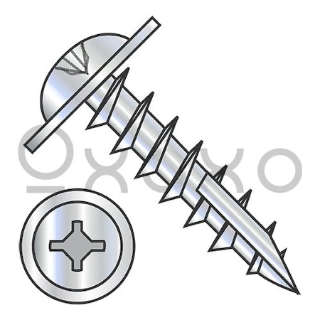 Oxoxo 8-11X7/8 Phil Square #10 Round Washer Deep Thread Wood Screw Type17 Full Thread Zinc Bake, 8000PK 568620