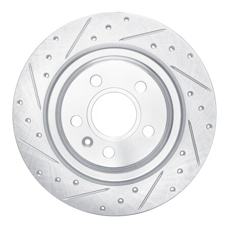 Dynamic Friction Co DFC Brake Rotor - Drilled and Slotted - Silver 631-27061L