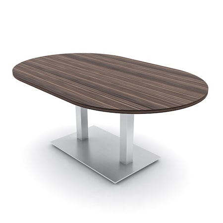 Skutchi Designs Racetrack Conference Table With Power Unit, 48 in W, 72 in L, Brown HAR-RAC-48X72-DOU-H3041-NA