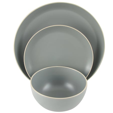 Gibson Home Rockaway 12 Piece Stoneware Dinnerware Set in Matt Grey 118319.12