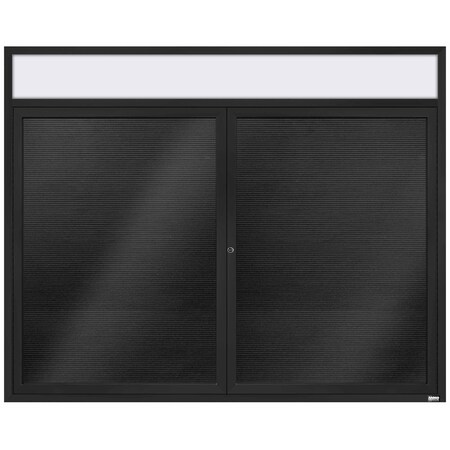 Aarco Enclosed Letter Board Directory w/ Powder Coated Black Al Frame and Header, 48''Hx72''W, 2 Doors ADC4872HBK