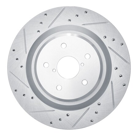 Dynamic Friction Co DFC Brake Rotor - Drilled and Slotted - Silver 631-13044L