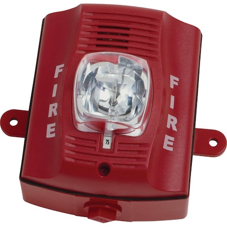 System Sensor Outdoor Horn Strobe, Two-Wire, Red, Wall Mounting, Standard Candela, 2.5 in Depth x 4.7 in Width P2RK