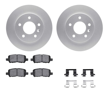 Dynamic Friction Co DFC GEOSPEC Coated Rotors with 5000 Brake Pads - Ceramic and Hardware 4512-47088