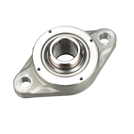 Sealmaster Mounted Stainless Steel Two Bolt Flange Ball Bearing - 52100 Bearing Steel, Phosphorus Nickel Coated CRBFTS-PN20R RMW