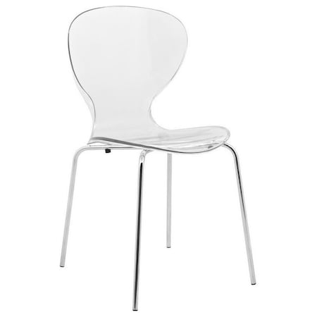 Leisuremod Modern Oyster Transparent Side Chair, Clear OC17CL