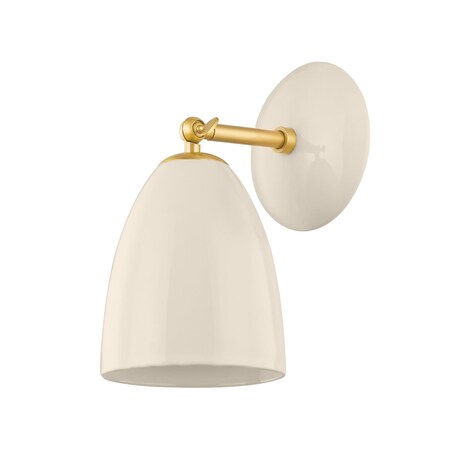 Mitzi Kirsten 1 Light Wall Sconce 30 In. Aged Brass/Ceramic Cream H558101-AGB/CCR
