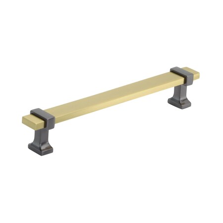 Amerock Overton 6-5/16 in 160 mm Center-to-Center Brushed Gold/Black Chrome Cabinet Pull BP36683BGLBCR