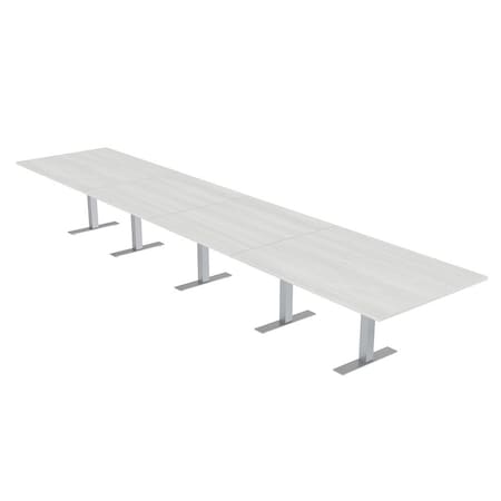 Skutchi Designs 20ft Conference Table W/ Power Unit | 20 Person Modular Rectangular Meeting Table | Harmony Series HAR-REC-48x240-T-WA7976-NA