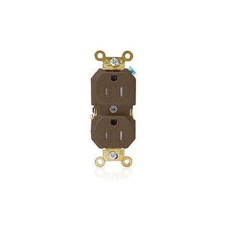 Leviton Straight Blade Receptacle, 5-15R, 15 A, 125V AC, Flush Mount, Self-Grounded 5262-SG