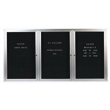Aarco Outdoor Enclosed Directory w/ Al Frame, Clear Satin Anodized Finish, 36''Hx72''W OADC3672-3