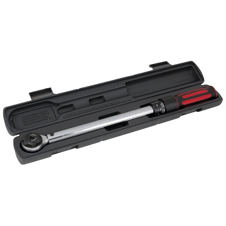 Performance Tool 3/8 in. Dr. Torque Wrench, 100 ft lb, Dual Scale, Storage Case M198