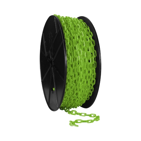Mr. Chain 3/4" x 200' Safety Green Plastic Safety Chain - Reel 00114