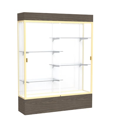 Ghent Lighted Floor Display Case 60x80x16, White, Champange 2175WB-GD-WV