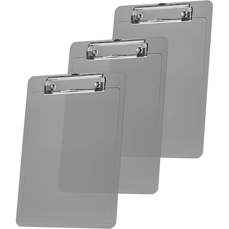 Acrimet Clipboard Memo Size A5 Low Profile Clip (Plastic) (Smoke Color), 3PK 137B.1