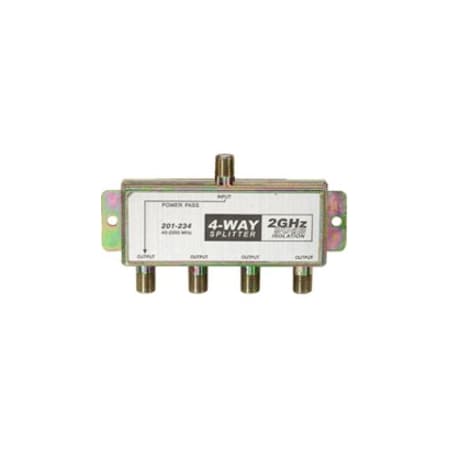 Steren One-Port Power Pass Splitter, 4-Way, 2.4 201-234
