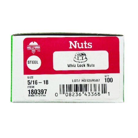 Hillman 5/16 in. Zinc-Plated Steel USS Whiz Lock Nut 180397