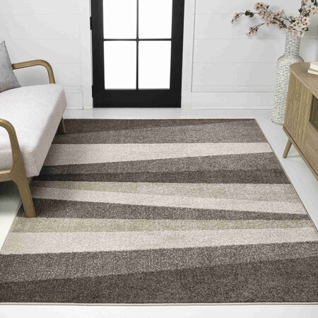 Jonathan Y Prism Geometric Striped Beige/Brown 5 ft. x 8 ft. Area Rug DZC101C-5