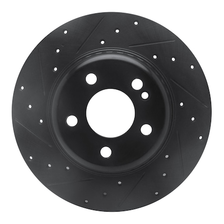 Dynamic Friction Co DFC Brake Rotor - Drilled and Slotted - Black 633-63173L