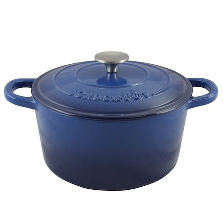 Crock-Pot Crock Pot Artisan 5 Quart Round Enameled Cast Iron Dutch Oven in Sapphire Blue 69142.02