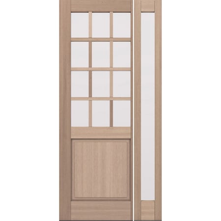 Doornmore G5012, 47.5" x 98" ( 32" Door + 12" Side) Left Hand, Mahogany SDL 12 Lite, 1/2 Lite Exterior Door G5012-SW-3296-G101-SL_1-1_LI