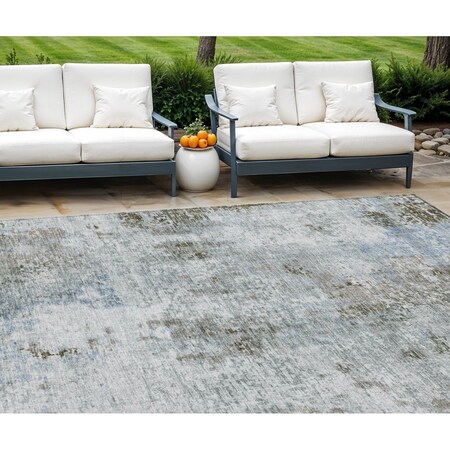 Homeroots 10' X 14' Brown Taupe And Gray Abstract Washable Indoor Outdoor Area Rug 587877