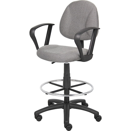 Boss Drafting Stool (B315-Gy) W/Footring And Loop Arms B1617-GY