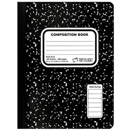 Top Flight MB100 Series Marbled Composition Book, 100-Sheet, Sewn Binding 4511923