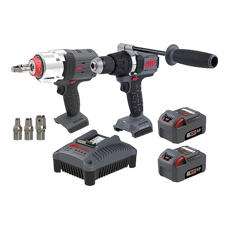Ingersoll-Rand Tool Combination Kit, 20 V DC, Cordless IQV20-2DWDXS
