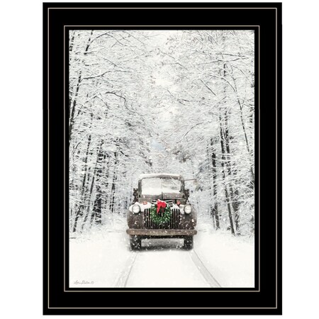 Homeroots Antique Christmas 2 Black Framed Print Wall Art 405031