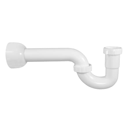 Everflow 1-1/2" Plastic P-Trap W/ Adapter Flange & TPR Washer for Tubular Drain Applications P12812AT